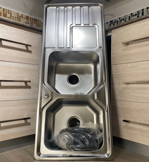 Double Bowl Single Drain Sink